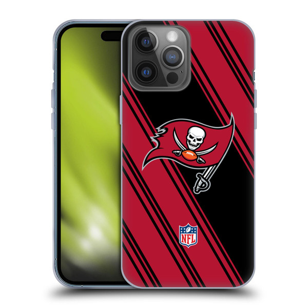 NFL Tampa Bay Buccaneers Artwork Stripes Soft Gel Case for Apple iPhone 14 Pro Max