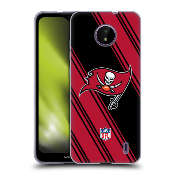 NFL Tampa Bay Buccaneers Artwork Stripes Soft Gel Case for Nokia C10 / C20