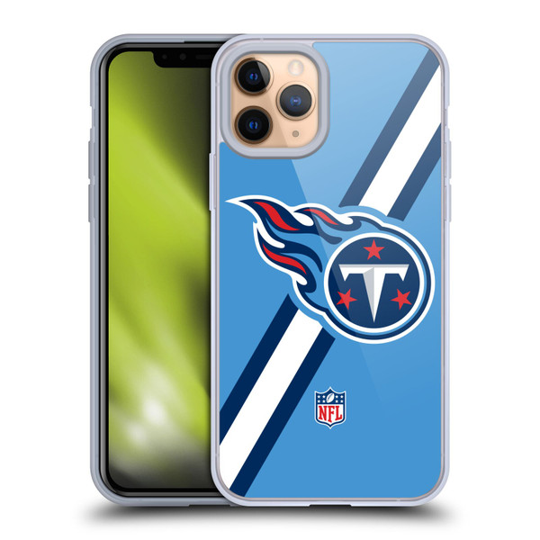 NFL Tennessee Titans Logo Stripes Soft Gel Case for Apple iPhone 11 Pro