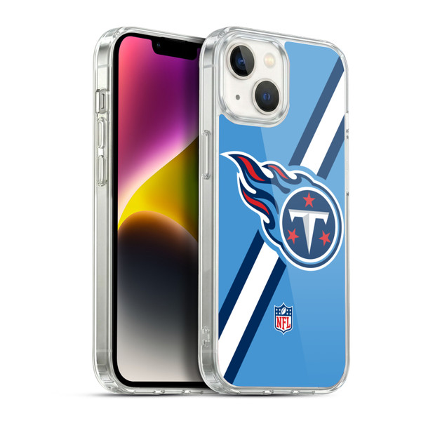 NFL Tennessee Titans Logo Stripes Soft Gel Case for Apple iPhone 14