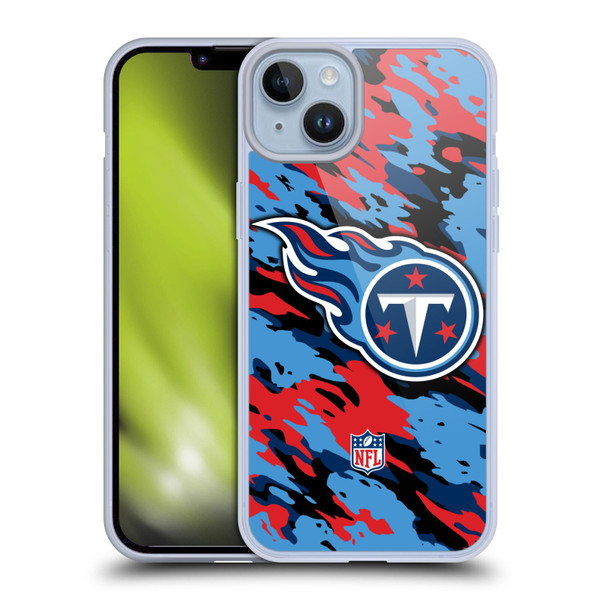 NFL Tennessee Titans Logo Camou Soft Gel Case for Apple iPhone 14 Plus