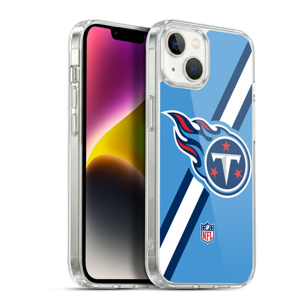 NFL Tennessee Titans Logo Stripes Soft Gel Case for Apple iPhone 14 Plus & MagSafe