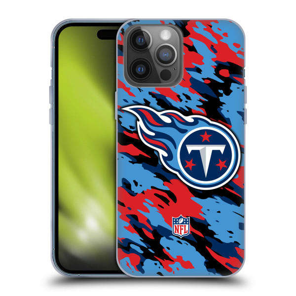 NFL Tennessee Titans Logo Camou Soft Gel Case for Apple iPhone 14 Pro Max