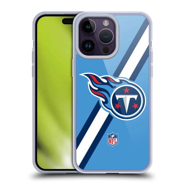 NFL Tennessee Titans Logo Stripes Soft Gel Case for Apple iPhone 14 Pro Max