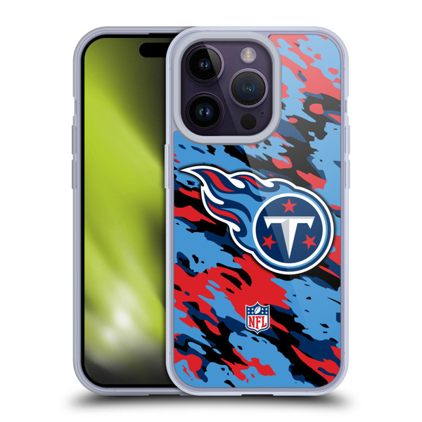 NFL Tennessee Titans Logo Camou Soft Gel Case for Apple iPhone 14 Pro