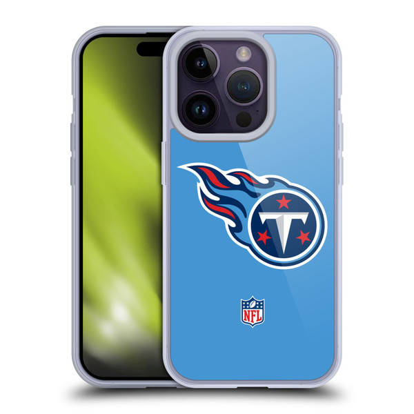 NFL Tennessee Titans Logo Plain Soft Gel Case for Apple iPhone 14 Pro