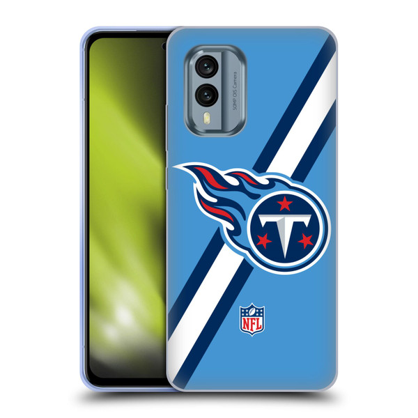 NFL Tennessee Titans Logo Stripes Soft Gel Case for Nokia X30