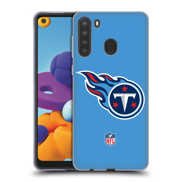 NFL Tennessee Titans Logo Plain Soft Gel Case for Samsung Galaxy A21 (2020)
