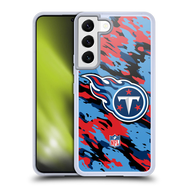 NFL Tennessee Titans Logo Camou Soft Gel Case for Samsung Galaxy S22 5G