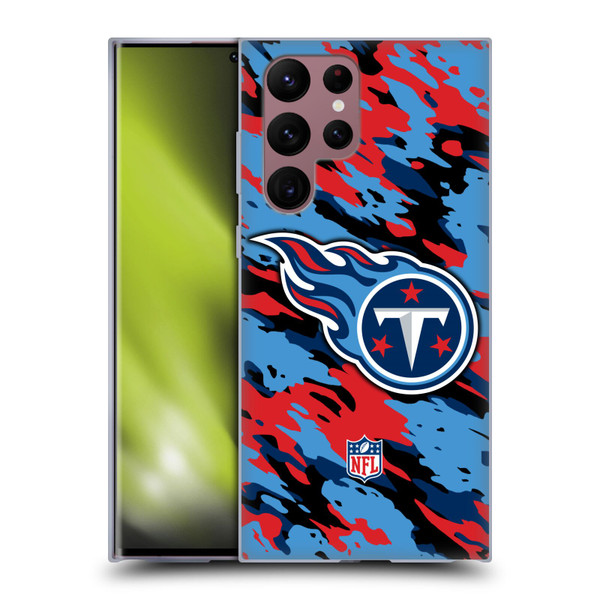 NFL Tennessee Titans Logo Camou Soft Gel Case for Samsung Galaxy S22 Ultra 5G