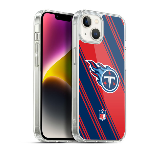 NFL Tennessee Titans Artwork Stripes Soft Gel Case for Apple iPhone 14 Plus & MagSafe