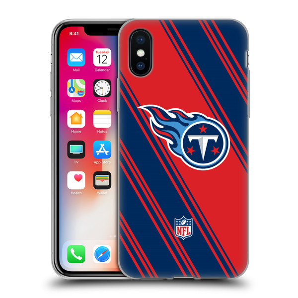 NFL Tennessee Titans Artwork Stripes Soft Gel Case for Apple iPhone X / iPhone XS