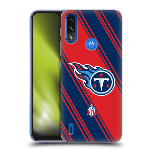 NFL Tennessee Titans Artwork Stripes Soft Gel Case for Motorola Moto E7 Power / Moto E7i Power