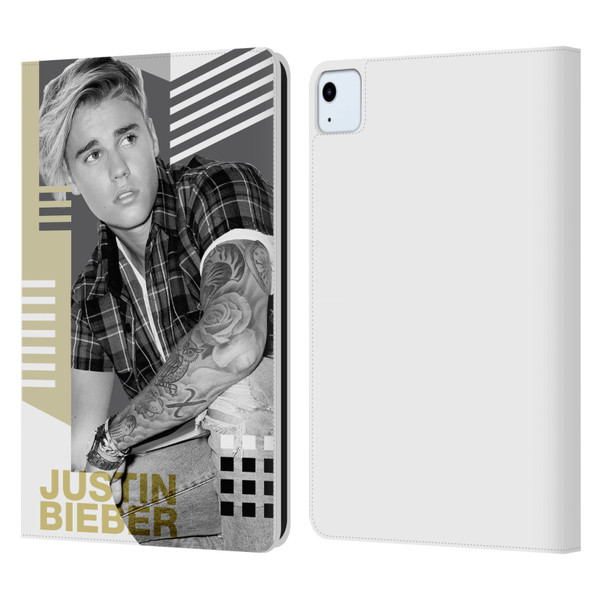Justin Bieber Purpose B&w Calendar Geometric Collage Leather Book Wallet Case Cover For Apple iPad Air 11 2020/2022/2024