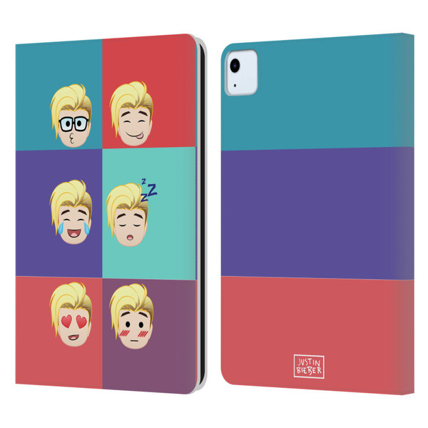 Justin Bieber Justmojis Cute Faces Leather Book Wallet Case Cover For Apple iPad Air 11 2020/2022/2024