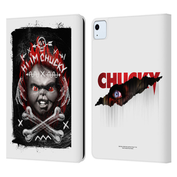 Child's Play Key Art Hi I'm Chucky Grunge Leather Book Wallet Case Cover For Apple iPad Air 11 2020/2022/2024