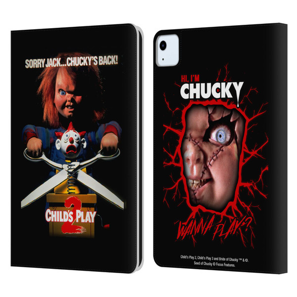 Child's Play II Key Art Poster Leather Book Wallet Case Cover For Apple iPad Air 11 2020/2022/2024