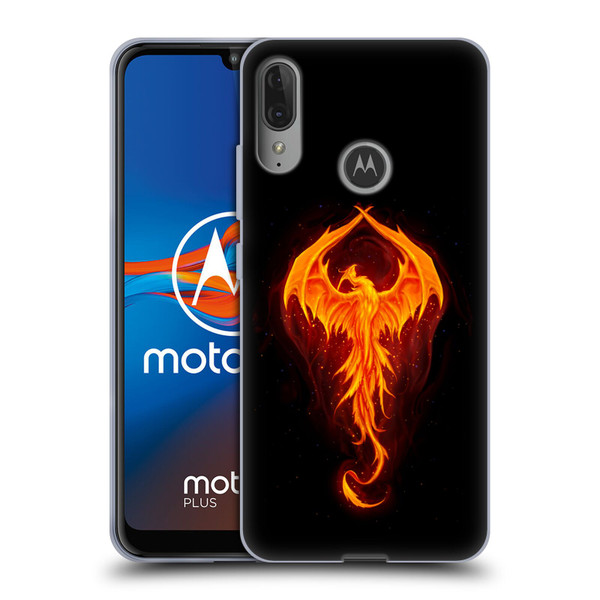 Christos Karapanos Dark Hours Dragon Phoenix Soft Gel Case for Motorola Moto E6 Plus