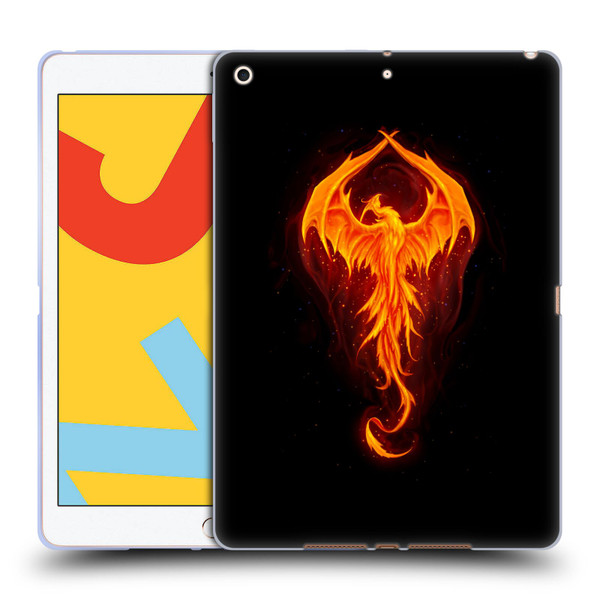 Christos Karapanos Dark Hours Dragon Phoenix Soft Gel Case for Apple iPad 10.2 2019/2020/2021