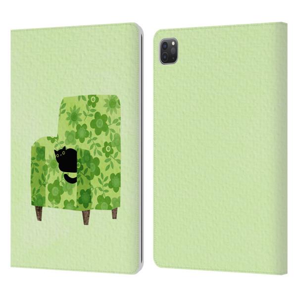 Planet Cat Arm Chair Pear Green Chair Cat Leather Book Wallet Case Cover For Apple iPad Pro 11 2020 / 2021 / 2022