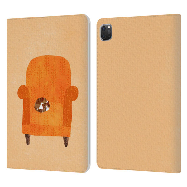 Planet Cat Arm Chair Orange Chair Cat Leather Book Wallet Case Cover For Apple iPad Pro 11 2020 / 2021 / 2022