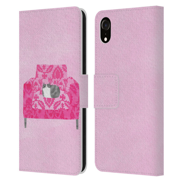 Planet Cat Arm Chair Rose Chair Cat Leather Book Wallet Case Cover For Apple iPhone XR