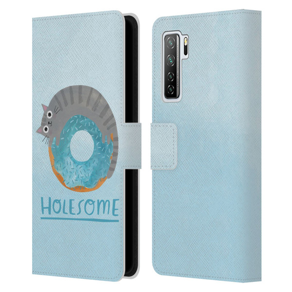 Planet Cat Puns Holesome Leather Book Wallet Case Cover For Huawei Nova 7 SE/P40 Lite 5G