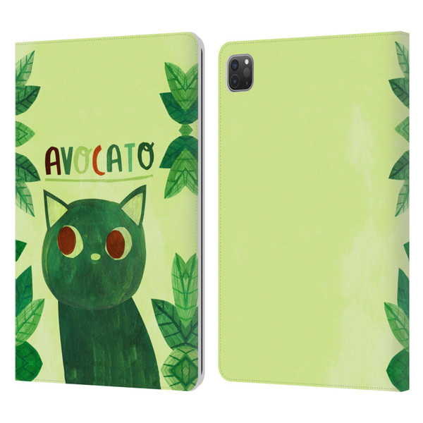Planet Cat Puns Avocato Leather Book Wallet Case Cover For Apple iPad Pro 11 2020 / 2021 / 2022