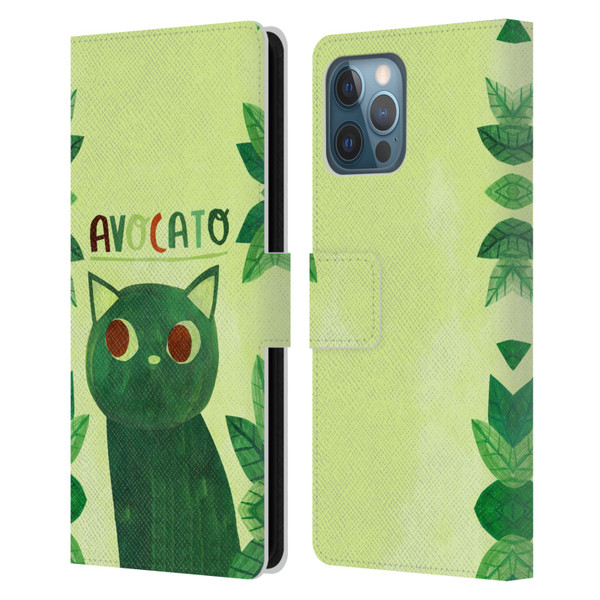 Planet Cat Puns Avocato Leather Book Wallet Case Cover For Apple iPhone 12 Pro Max