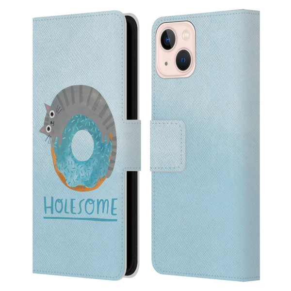 Planet Cat Puns Holesome Leather Book Wallet Case Cover For Apple iPhone 13