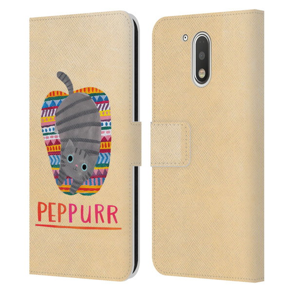 Planet Cat Puns Peppur Leather Book Wallet Case Cover For Motorola Moto G41