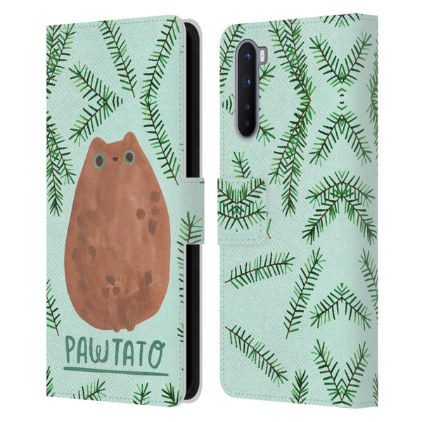 Planet Cat Puns Pawtato Leather Book Wallet Case Cover For OnePlus Nord 5G