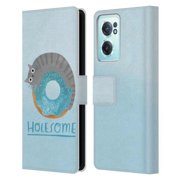 Planet Cat Puns Holesome Leather Book Wallet Case Cover For OnePlus Nord CE 2 5G