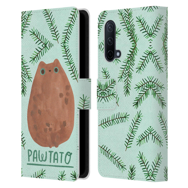 Planet Cat Puns Pawtato Leather Book Wallet Case Cover For OnePlus Nord CE 5G