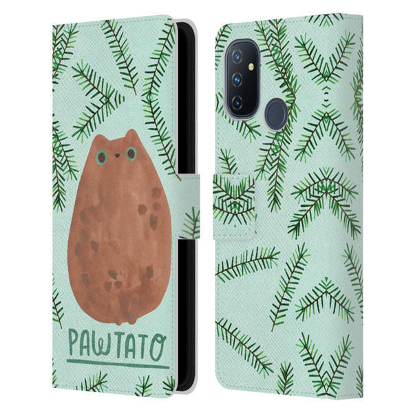 Planet Cat Puns Pawtato Leather Book Wallet Case Cover For OnePlus Nord N100