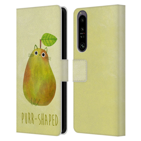 Planet Cat Puns Purr-shaped Leather Book Wallet Case Cover For Sony Xperia 1 IV