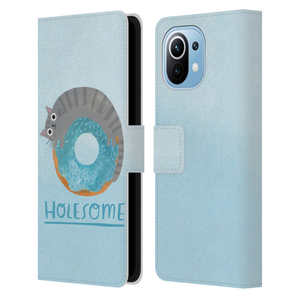 Planet Cat Puns Holesome Leather Book Wallet Case Cover For Xiaomi Mi 11