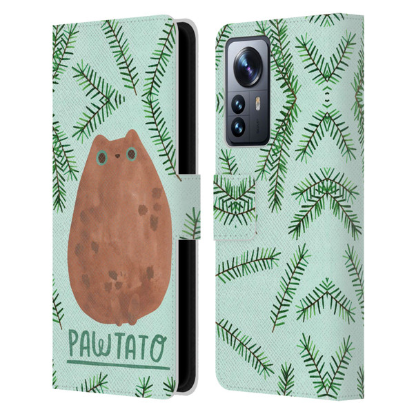 Planet Cat Puns Pawtato Leather Book Wallet Case Cover For Xiaomi 12 Pro