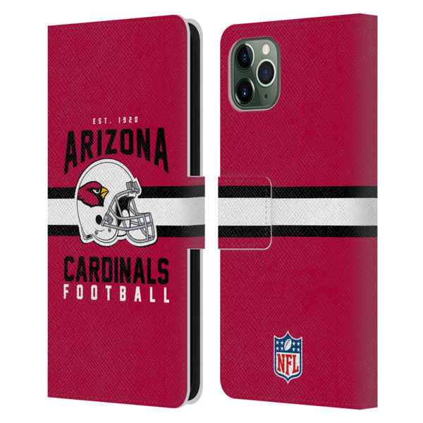 NFL Arizona Cardinals Graphics Helmet Typography Leather Book Wallet Case Cover For Apple iPhone 11 Pro Max