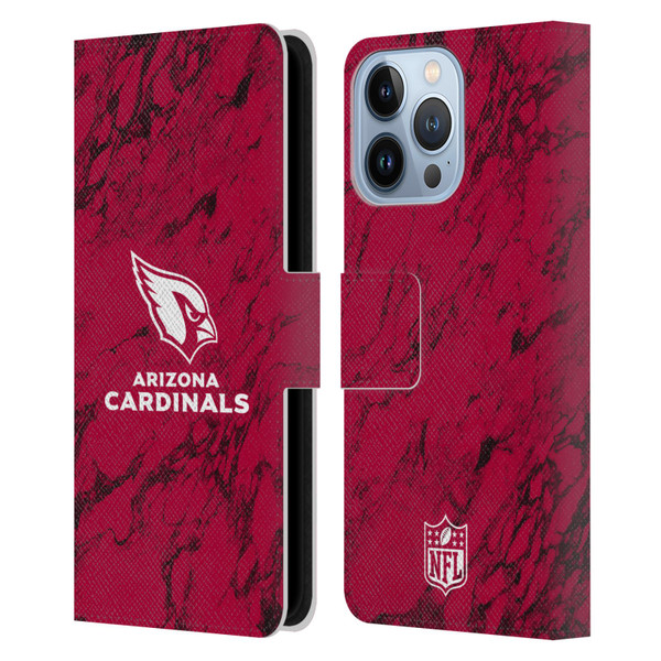 NFL Arizona Cardinals Graphics Coloured Marble Leather Book Wallet Case Cover For Apple iPhone 13 Pro