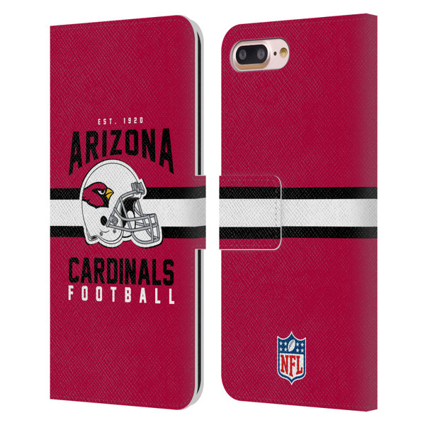 NFL Arizona Cardinals Graphics Helmet Typography Leather Book Wallet Case Cover For Apple iPhone 7 Plus / iPhone 8 Plus