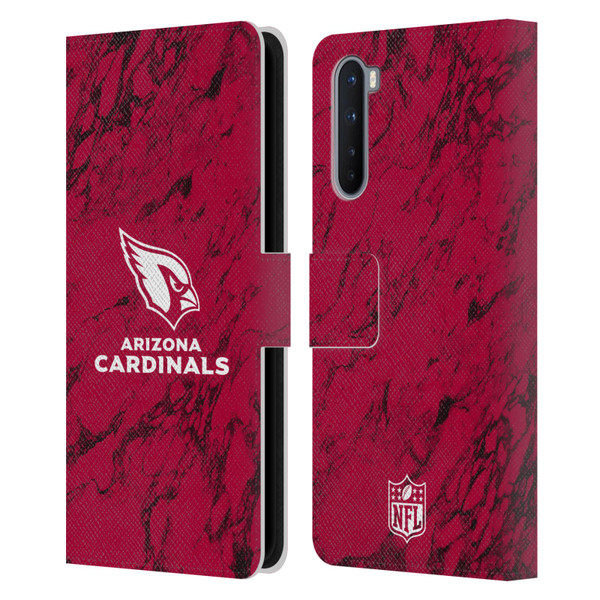 NFL Arizona Cardinals Graphics Coloured Marble Leather Book Wallet Case Cover For OnePlus Nord 5G
