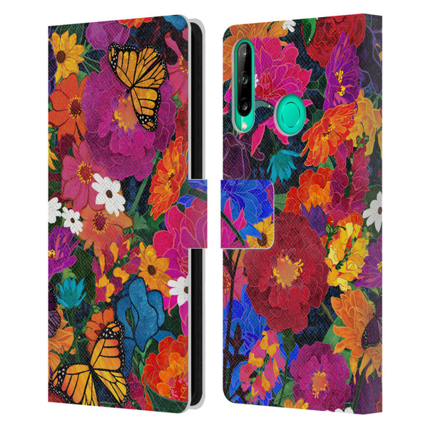Suzan Lind Butterflies Flower Collage Leather Book Wallet Case Cover For Huawei P40 lite E