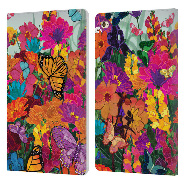 Suzan Lind Butterflies Garden Leather Book Wallet Case Cover For Apple iPad mini 4