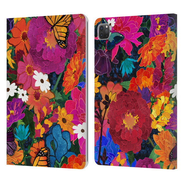 Suzan Lind Butterflies Flower Collage Leather Book Wallet Case Cover For Apple iPad Pro 11 2020 / 2021 / 2022