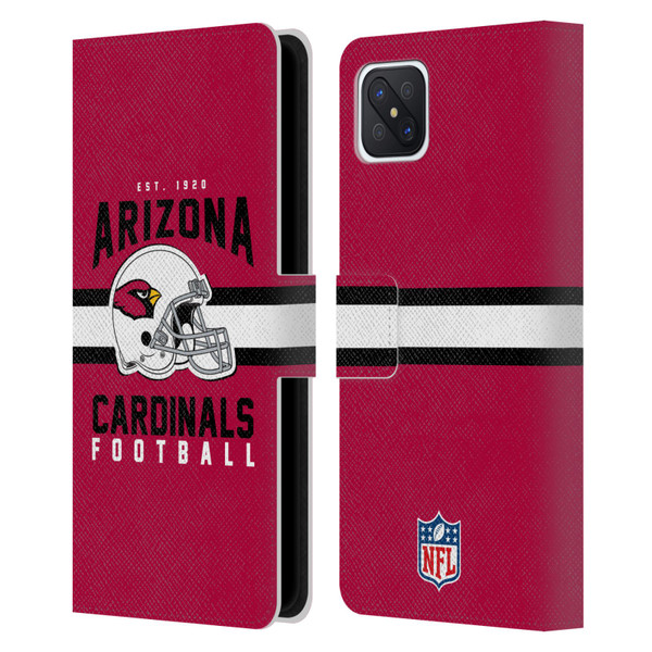 NFL Arizona Cardinals Graphics Helmet Typography Leather Book Wallet Case Cover For OPPO Reno4 Z 5G