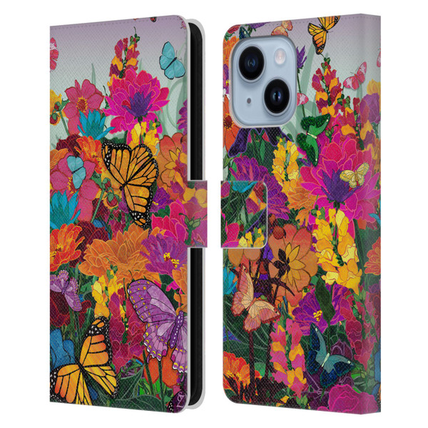 Suzan Lind Butterflies Garden Leather Book Wallet Case Cover For Apple iPhone 14 Plus