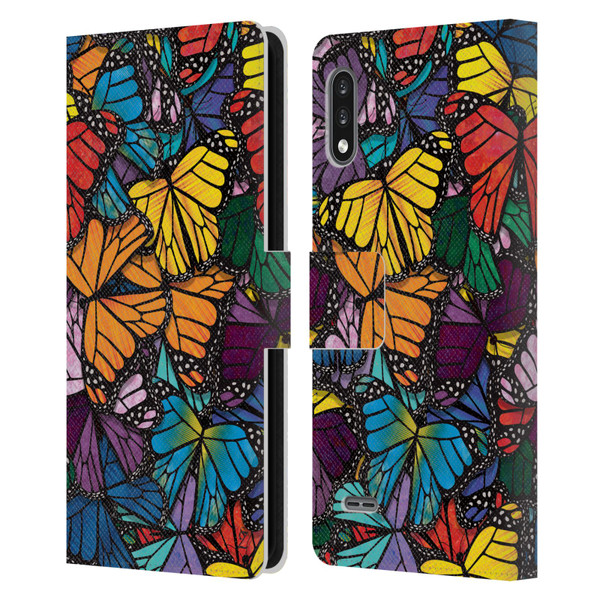 Suzan Lind Butterflies Monarch Leather Book Wallet Case Cover For LG K22