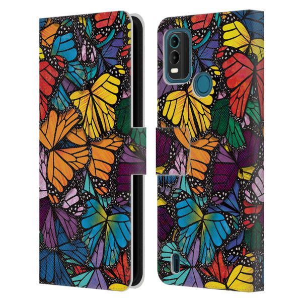 Suzan Lind Butterflies Monarch Leather Book Wallet Case Cover For Nokia G11 Plus
