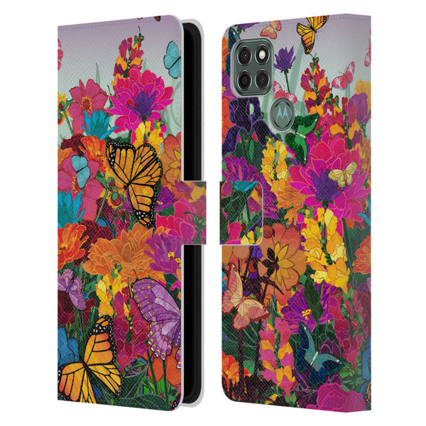 Suzan Lind Butterflies Garden Leather Book Wallet Case Cover For Motorola Moto G9 Power